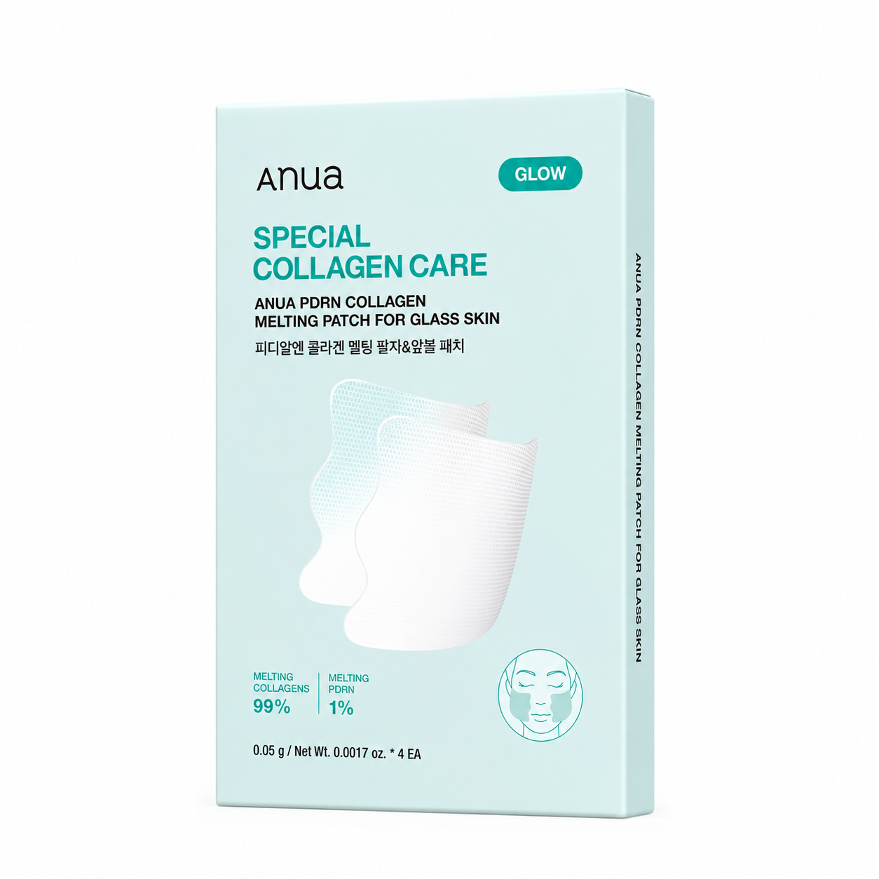 ANUA PDRN Collagen Melting Patch For Glass Skin - tirpstantys pleistrai, 4 vnt.