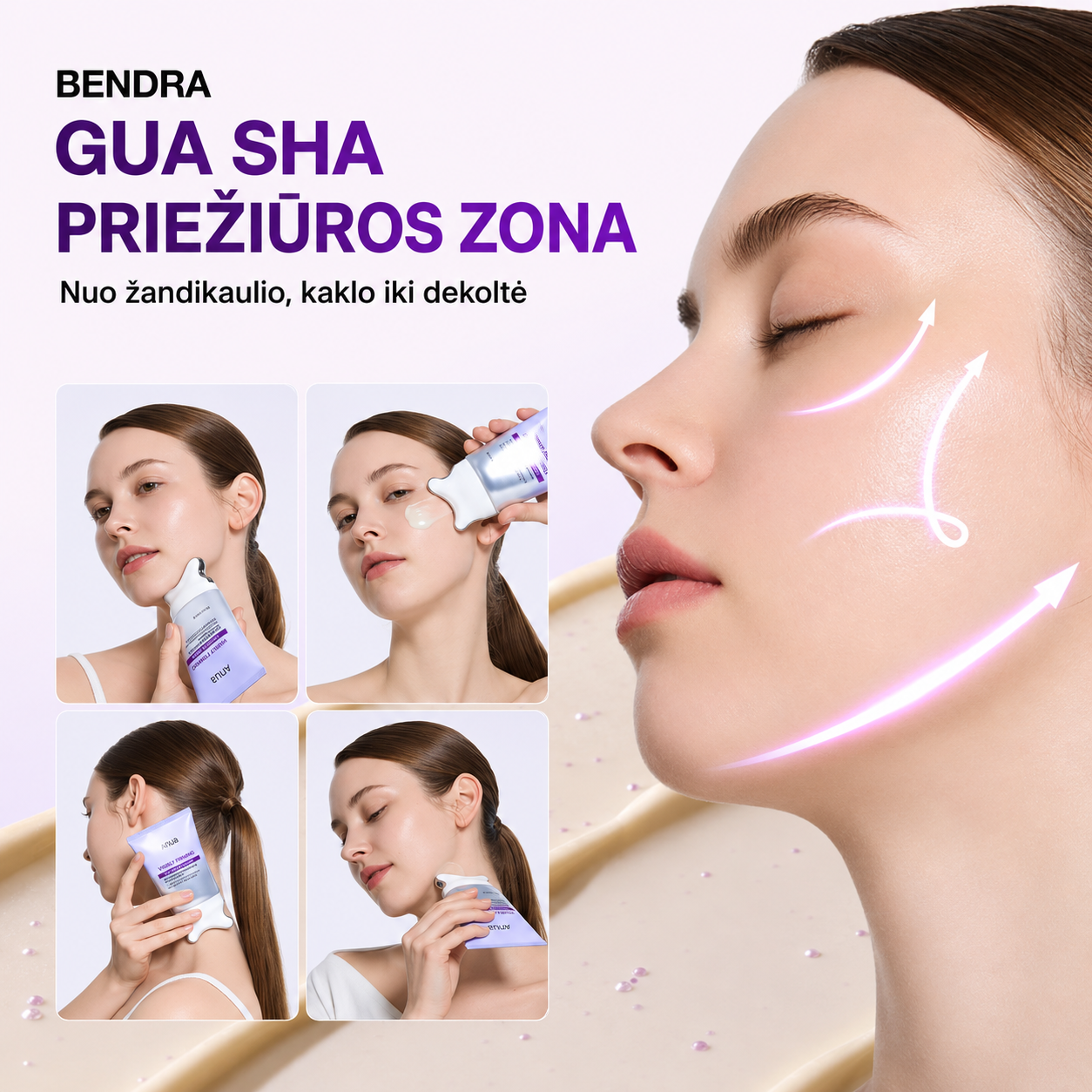 Anua Stangrinamasis Gua Sha kremas kaklui su retinoliu ir kolagenu