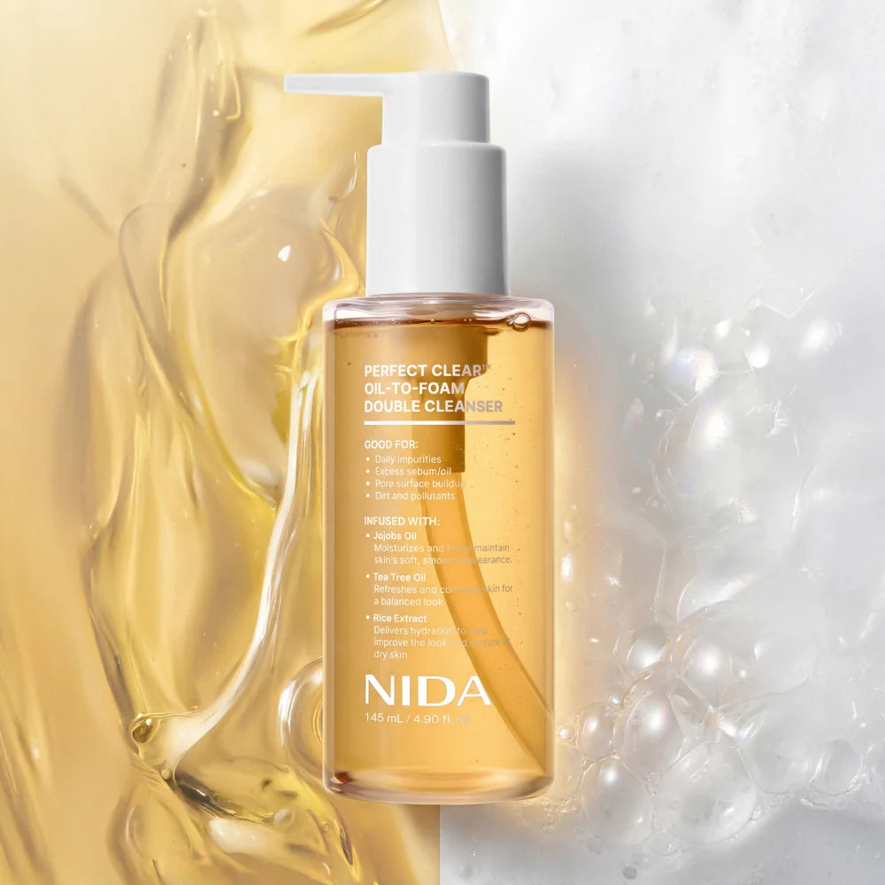 NIDA Perfect Clear™ aliejinis–putojantis veido prausiklis, 145 ml.