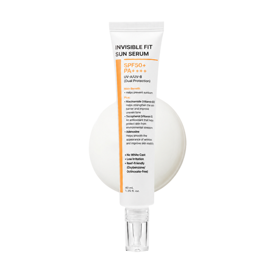 NIDA Invisible Fit™ Apsauginis veido serumas nuo saulės SPF50+, 40 ml.