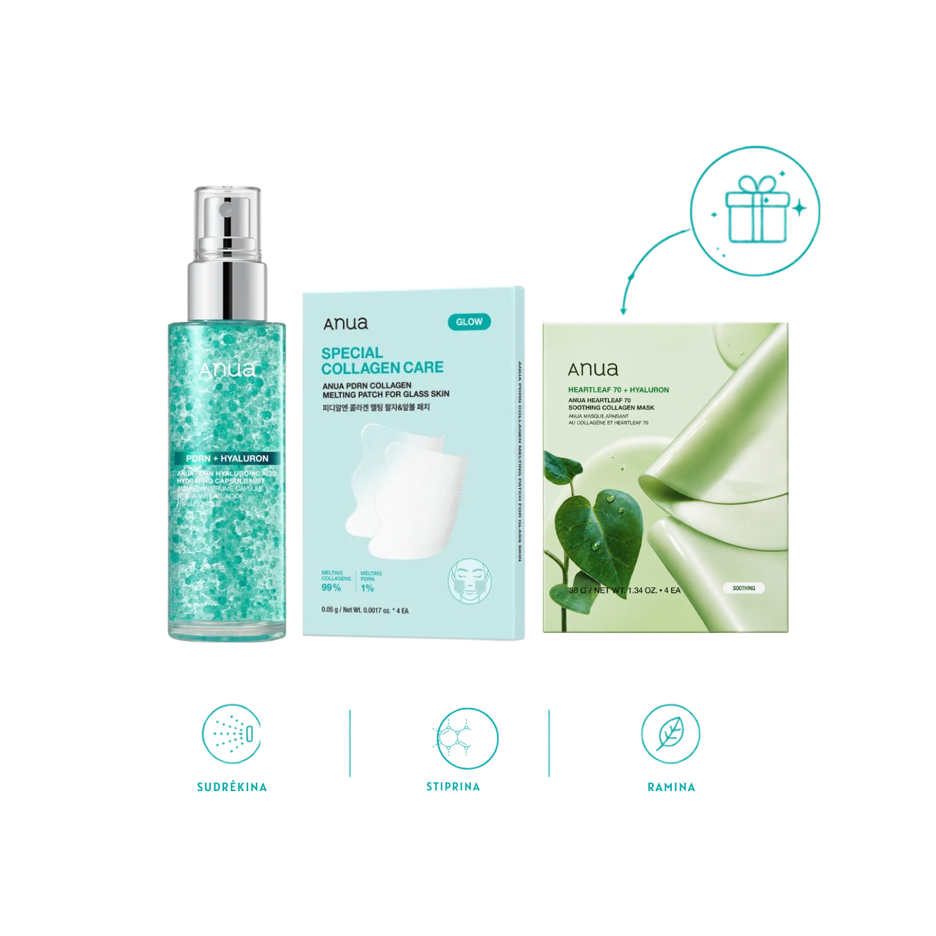 ANUA PDRN Hydrating Capsule Mist & ANUA PDRN Collagen Melting Patch + DOVANA