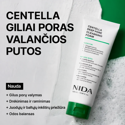 NIDA centella gilaus porų valymo putos, 120 ml.