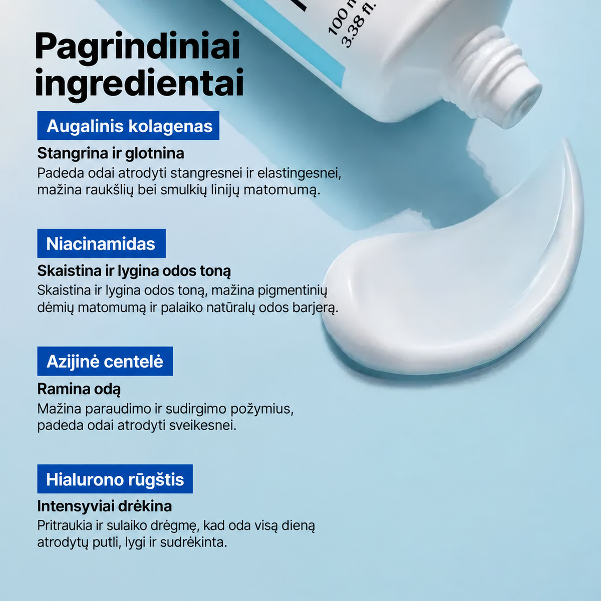 NIDA drėkinamasis veido kremas, 100 ml.