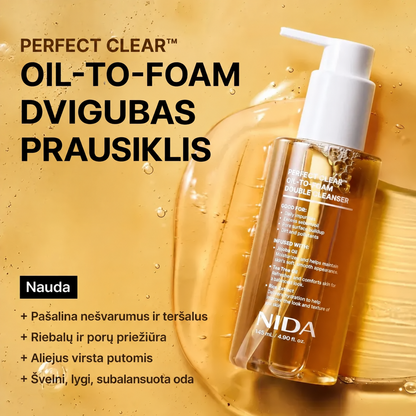 NIDA Perfect Clear™ aliejinis–putojantis veido prausiklis, 145 ml.