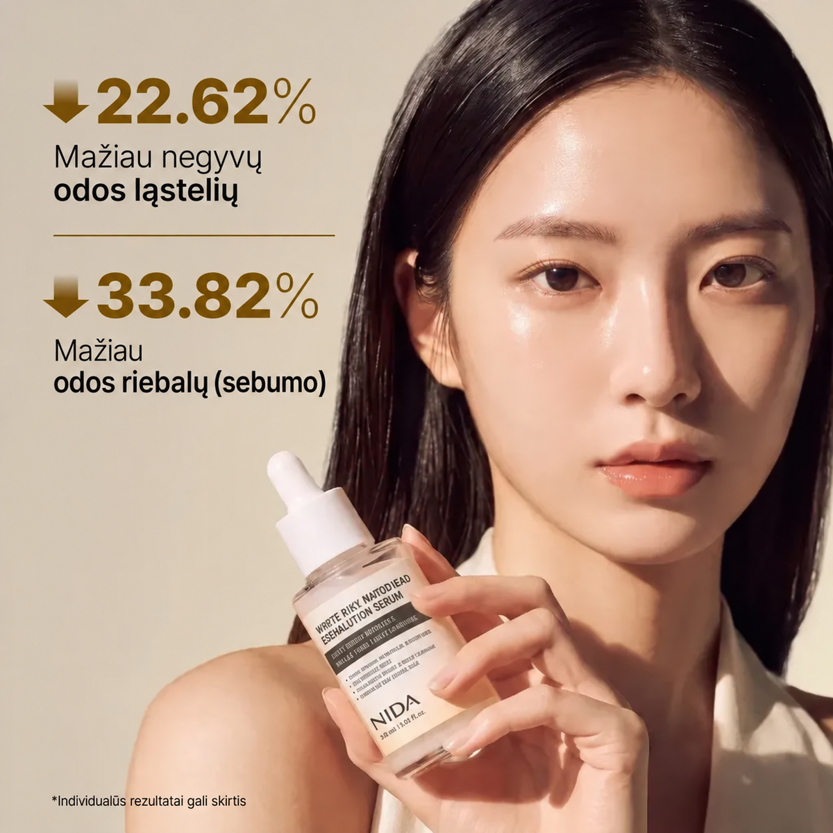 NIDA šveičiamasis serumas nuo uždarų komedonų, 50 ml.