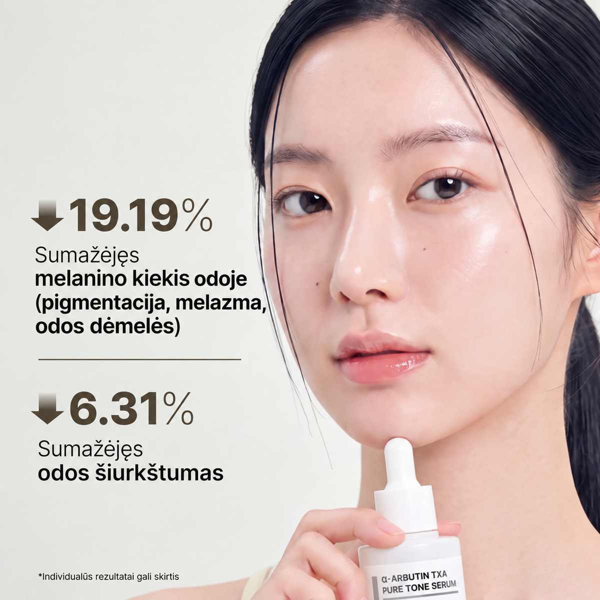 NIDA skaistinantis serumas su alfa-arbutinu ir TXA, 50 ml.